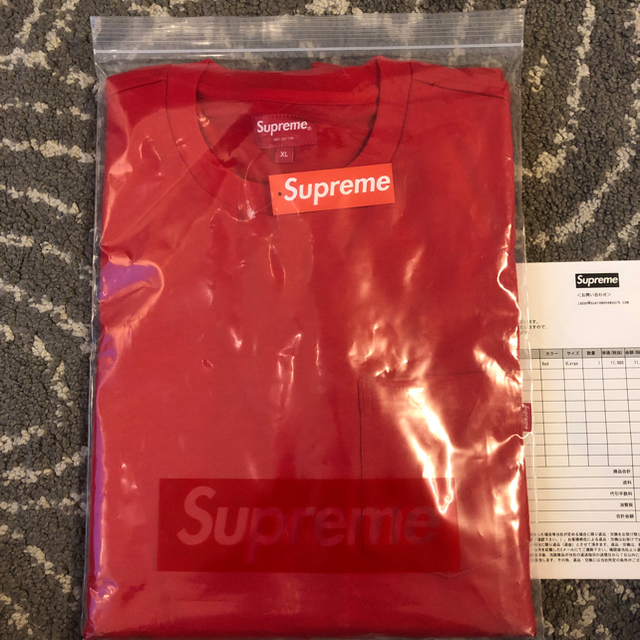 Supreme(シュプリーム)の新品 Supreme 18 AW ロングスリーブ ロンT 長袖Ｔシャツ 赤 XL メンズのトップス(Tシャツ/カットソー(七分/長袖))の商品写真