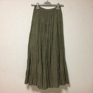 イエナ(IENA)の美品 MARIHA 草原の虹のスカート カーキ(ロングスカート)