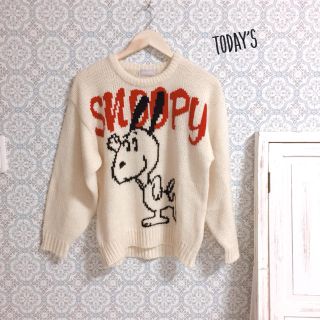 スヌーピー(SNOOPY)の【SNOOPY】クリームスヌーピーニット✩︎メンズMサイズ(ニット/セーター)