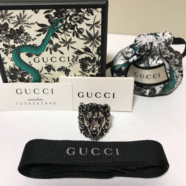 Gucci(グッチ)の☆美品 グッチ ライオン ヘッド シルバー リング 指輪 イタリア製 メンズのアクセサリー(リング(指輪))の商品写真