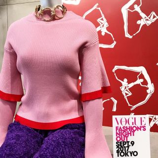 パメオポーズ(PAMEO POSE)のPAMEO POSE DOUBLE BELL SLEEVE KNIT TOP(ニット/セーター)