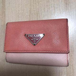 プラダ(PRADA)のプラダ ピンク バイカラー キーケース(キーケース)