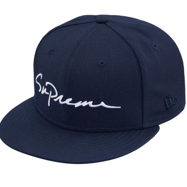 キャップネイビー7-3／8 18aw supreme newera cap