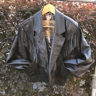 fringe leather jacket old(レザージャケット)