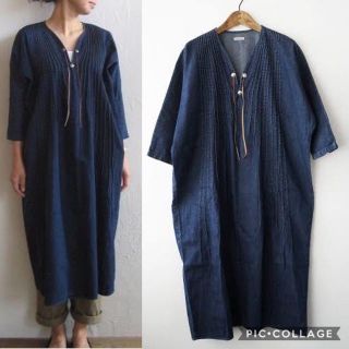 キャピタル デニムワンピース ピンタック