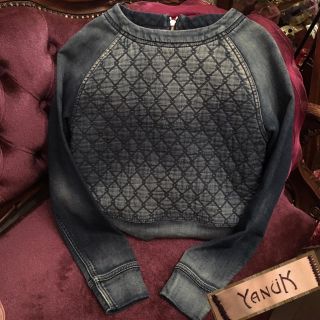 ヤヌーク(YANUK)の【レア美品❗️】YANUKデニット/スウェットデニムキルティングトップス(トレーナー/スウェット)