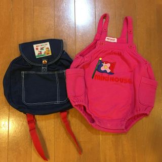 ミキハウス(mikihouse)のミキハウス 美品 ダルマオール とリュックのセット(カバーオール)