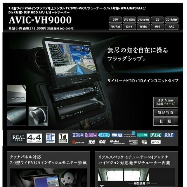カロッツェリア サイバーナビ AVIC-VH9000 | www.innoveering.net