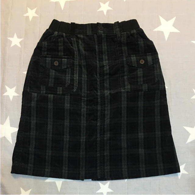ベルメゾン(ベルメゾン)のコーデュロイスカート　チェック レディースのスカート(ひざ丈スカート)の商品写真