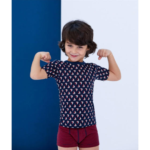 PETIT BATEAU(プチバトー)のkk様専用♡3ans プチバトー ミラレ&プリント半袖Tシャツ3枚組 キッズ/ベビー/マタニティのキッズ服男の子用(90cm~)(下着)の商品写真