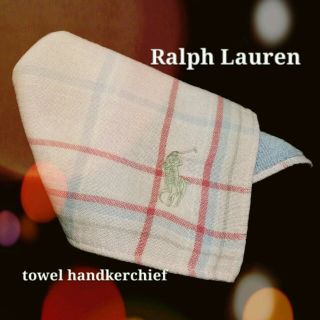 ラルフローレン(Ralph Lauren)のラルフローレン【タオルハンカチ】薄ピンク(ハンカチ)