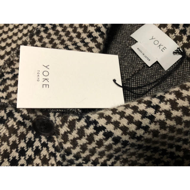 SUNSEA(サンシー)のYOKE 18AW 12G GUNCLUB CHECK KNIT COAT メンズのジャケット/アウター(チェスターコート)の商品写真