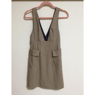 ザラ(ZARA)のZARA 千鳥柄ジャンスカ(ひざ丈ワンピース)