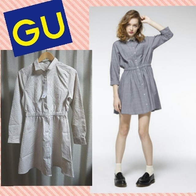 GU(ジーユー)のころちゃん専用♪GU＊シャツワンピース レディースのワンピース(ミニワンピース)の商品写真