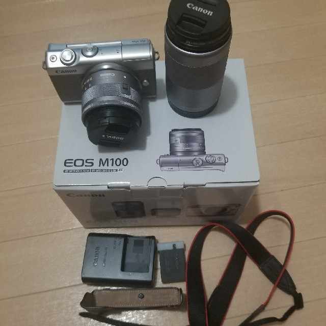Canon(キヤノン)の【CANON】EOS M100 ダブルズームレンズキット スマホ/家電/カメラのカメラ(ミラーレス一眼)の商品写真