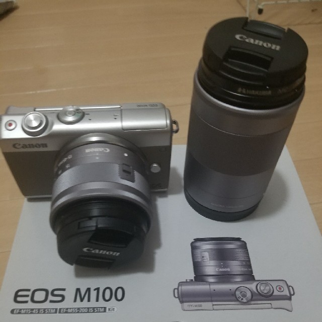 Canon(キヤノン)の【CANON】EOS M100 ダブルズームレンズキット スマホ/家電/カメラのカメラ(ミラーレス一眼)の商品写真