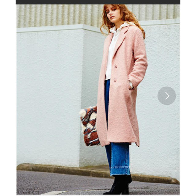 moussy(マウジー)のマウジーチェスターコート ロングコート ピンク レディースのジャケット/アウター(チェスターコート)の商品写真