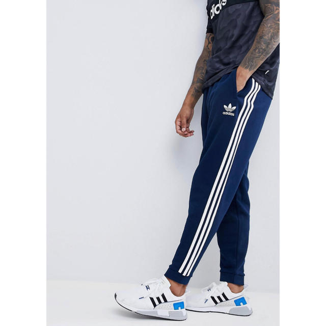 【Sサイズ】新品タグ付 adidas 3ストライプ ジョガーパンツ ネイビー