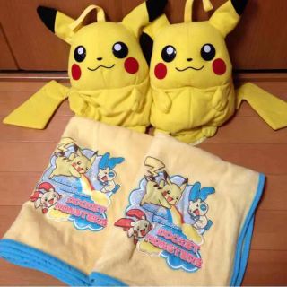 ポケモン(ポケモン)の未使用✨ピカチュウ膝掛け セット(おくるみ/ブランケット)