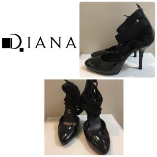 ダイアナ(DIANA)のダイアナ♡ブラックエナメル ストレッチストラップ パンプス♡(ハイヒール/パンプス)