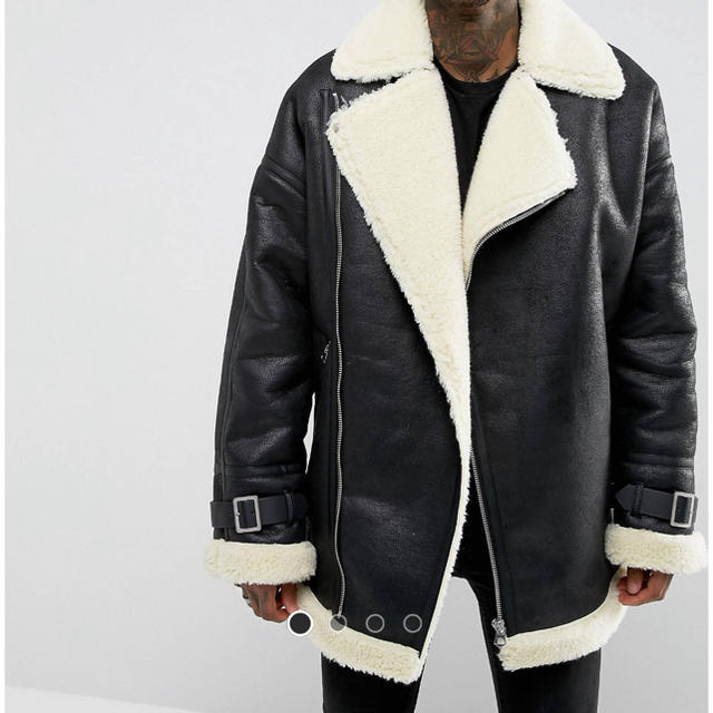 asos(エイソス)のASOS oversize boa riders jacket  メンズのジャケット/アウター(ライダースジャケット)の商品写真