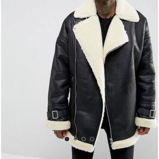 エイソス(asos)のASOS oversize boa riders jacket (ライダースジャケット)