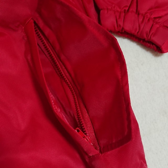 サイズL 裏フリースナイロンジャンパー レッド  レディースのジャケット/アウター(ナイロンジャケット)の商品写真