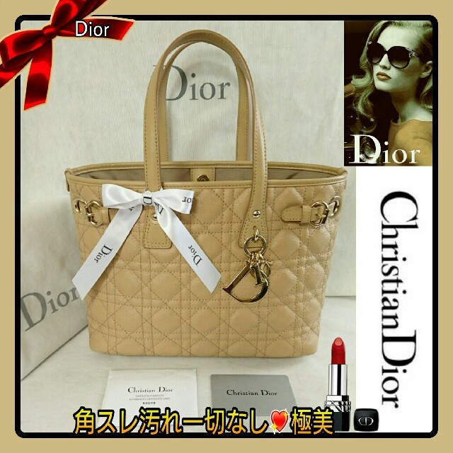 Christian Dior(クリスチャンディオール)の極美💗Christian Diorパナレア スモール ベージュ保存袋Gカード付 レディースのバッグ(ハンドバッグ)の商品写真