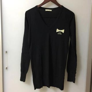 マウジー(moussy)のmousy・MOUSY・マウジー・ニット・Vネック・黒・ブラック・Mサイズ(ニット/セーター)