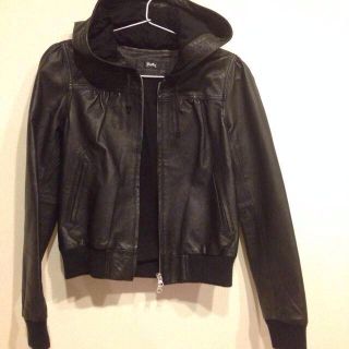 ビームス(BEAMS)の良品⚫︎豚革フード付きレザージャケット(ブルゾン)