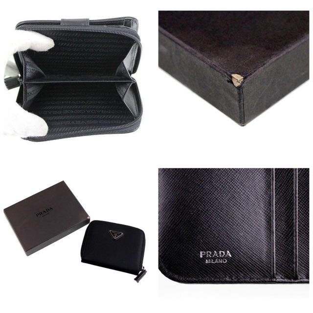 PRADA(プラダ)のプラダ ラウンドファスナー 二つ折り財布 中古 レディースのファッション小物(財布)の商品写真