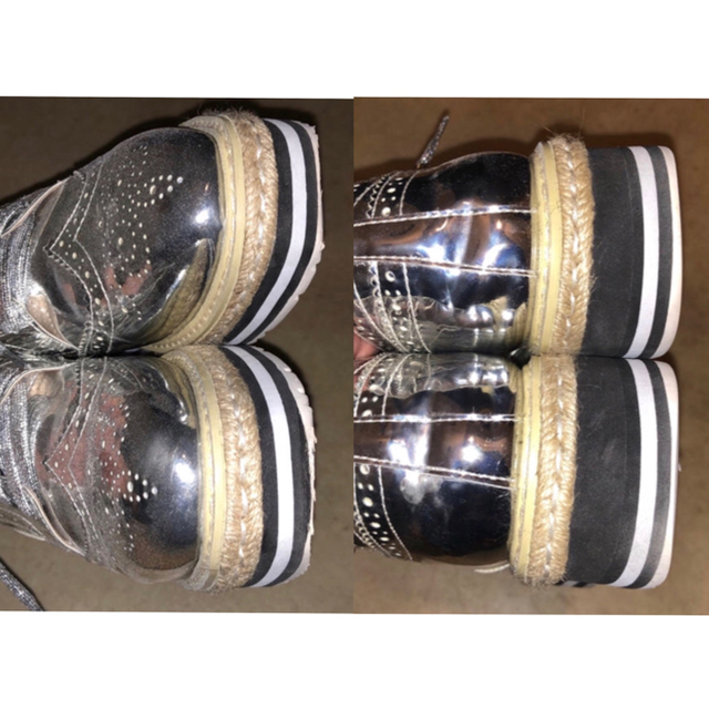 ZARA(ザラ)のbirthdaybash オックスフォード 厚底シューズ シルバー メタリック レディースの靴/シューズ(ローファー/革靴)の商品写真