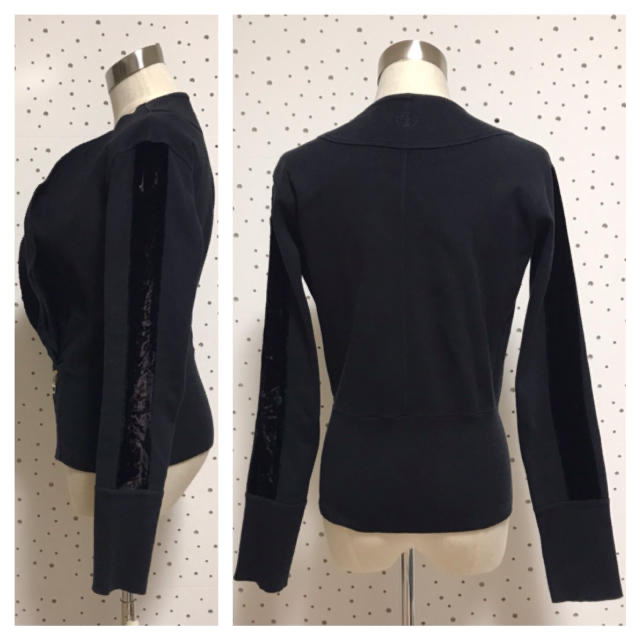 Gucci - 本物 グッチ ベルベット切替 ジップアップ ニット ジャケット