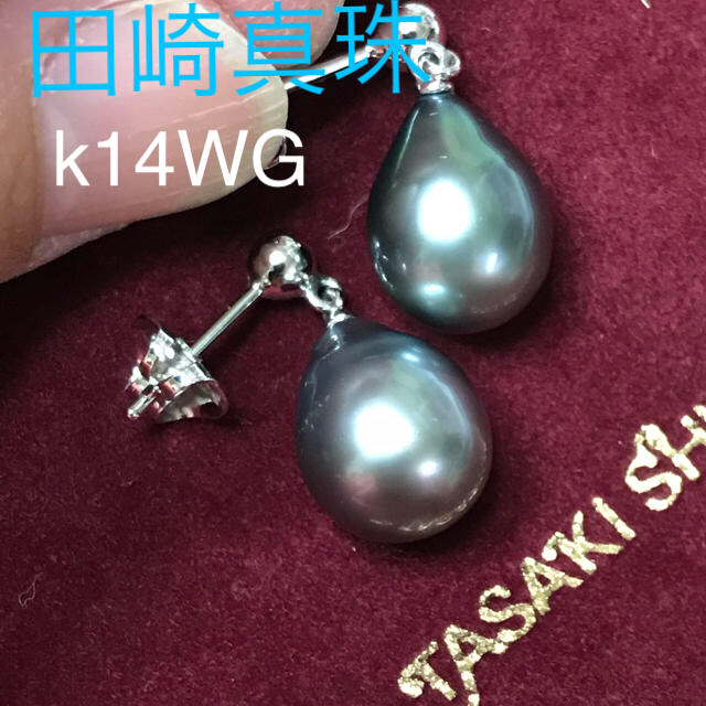 TASAKI - 未使用 k14WG TASAKI 田崎真珠 タサキ 南洋真珠 黒蝶 ピアス