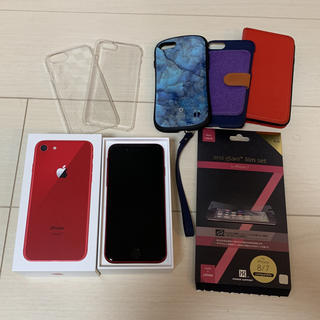 アップル(Apple)の早い者勝ち 美品  iPhone8 SIMフリー 64GB RED(スマートフォン本体)