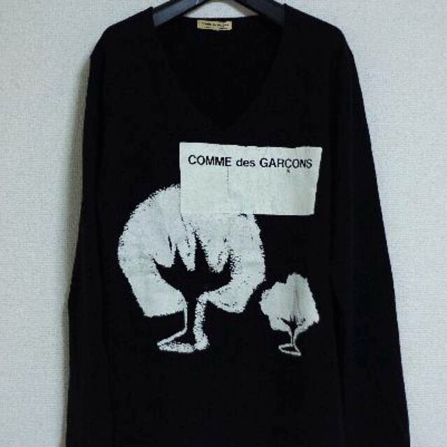 COMME des GARCONS(コムデギャルソン)のコムデギャルソン　ブラックカットニット セーター メンズのトップス(ニット/セーター)の商品写真