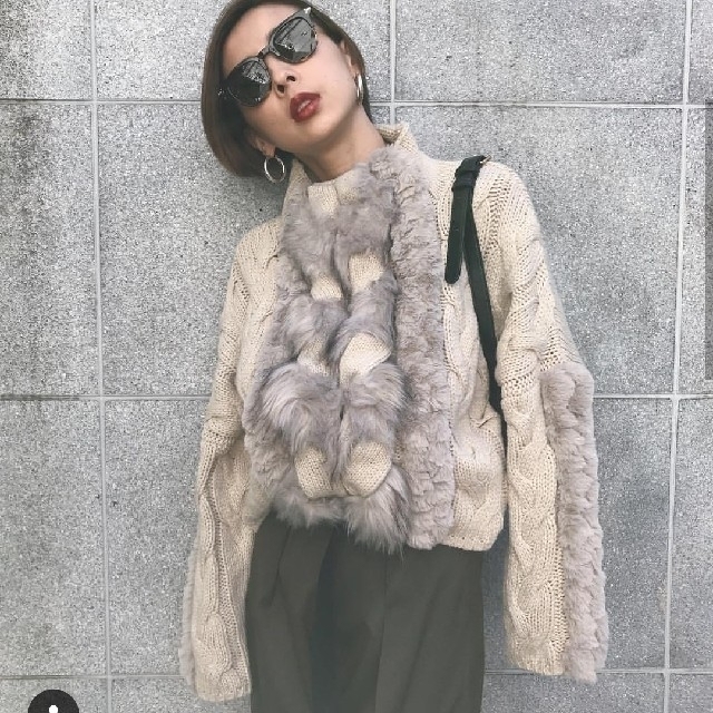 Ameri VINTAGE(アメリヴィンテージ)のAmeri Vintage  BRAID FUR knit レディースのトップス(ニット/セーター)の商品写真