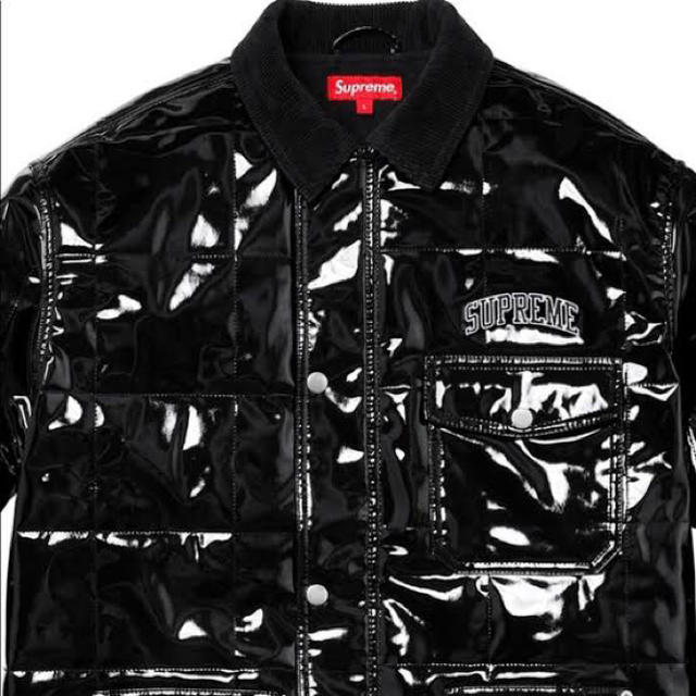 supreme quilted patent vinyl work jacket