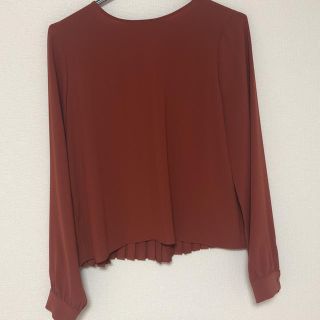 ザラ(ZARA)のZARA 裾プリーツ ブラウス ブラウン オレンジ ザラ (シャツ/ブラウス(長袖/七分))