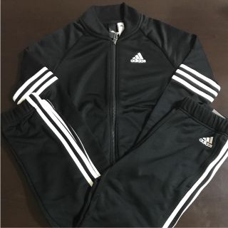 アディダス(adidas)のLサイズ adidas レディース ジャージ上下セット ブラック×ホワイト(セット/コーデ)