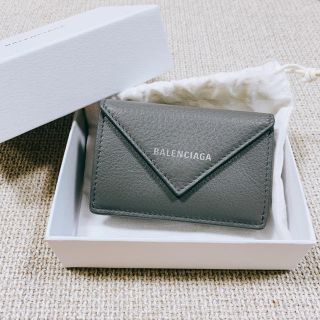 人気】バレンシアガ ペーパーミニウォレット グレー ミニ財布 財布