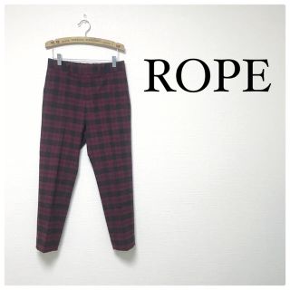 ロペ(ROPE’)の36★美品★ROPE チェック クロップド キレカジ 赤(クロップドパンツ)