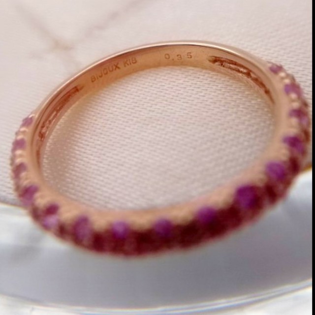 専用です◎K18 ピンクサファイアパヴェリング レディースのアクセサリー(リング(指輪))の商品写真