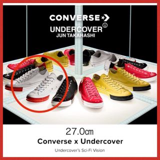 アンダーカバー(UNDERCOVER)のConverse × Undercover  白／赤27.0(スニーカー)