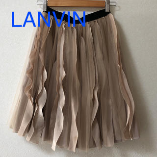 ランバンオンブルー(LANVIN en Bleu)のランバンオンブルー フリルチュールスカート(ひざ丈スカート)