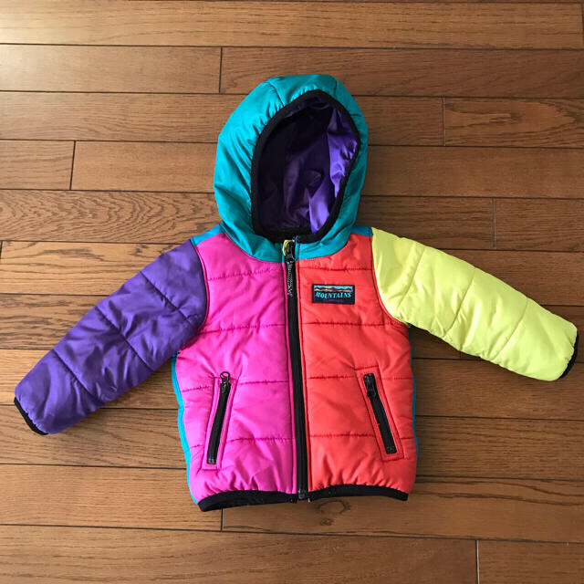 F.O.KIDS(エフオーキッズ)のF.O.KIDS マルチカラー中綿パーカージャケット90修復有 キッズ/ベビー/マタニティのキッズ服男の子用(90cm~)(ジャケット/上着)の商品写真