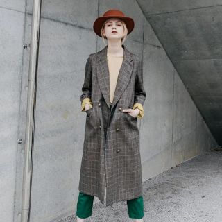 アメリヴィンテージ(Ameri VINTAGE)の2017aw GLEN CHECK DOUBLE COAT(ロングコート)