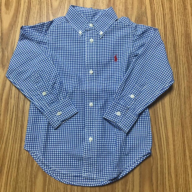 Ralph Lauren(ラルフローレン)の【200円値下げ】ラルフローレン 青色チェックシャツ 3T(100㎝) キッズ/ベビー/マタニティのキッズ服男の子用(90cm~)(ブラウス)の商品写真