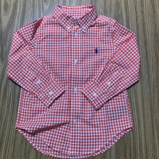 ラルフローレン(Ralph Lauren)の【200円値下げ】ラルフローレン オレンジ色チェックシャツ 3T(100㎝)(ブラウス)