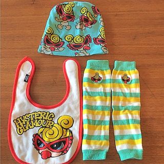 ヒステリックグラマー(HYSTERIC GLAMOUR)の新品 ✨ ヒステリックグラマー ✨ 子供用 レッグウォーマー ニット帽 スタイ(ベビースタイ/よだれかけ)